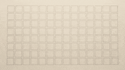 An ink grid of squares on warm paper, with a dark wave crossing the cells.